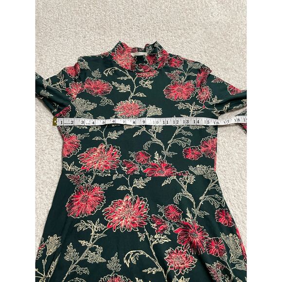 Altar'd State Women's Size M Long Sleeve High Neck Floral Mini Dress Multicolor - Picture 4 of 9